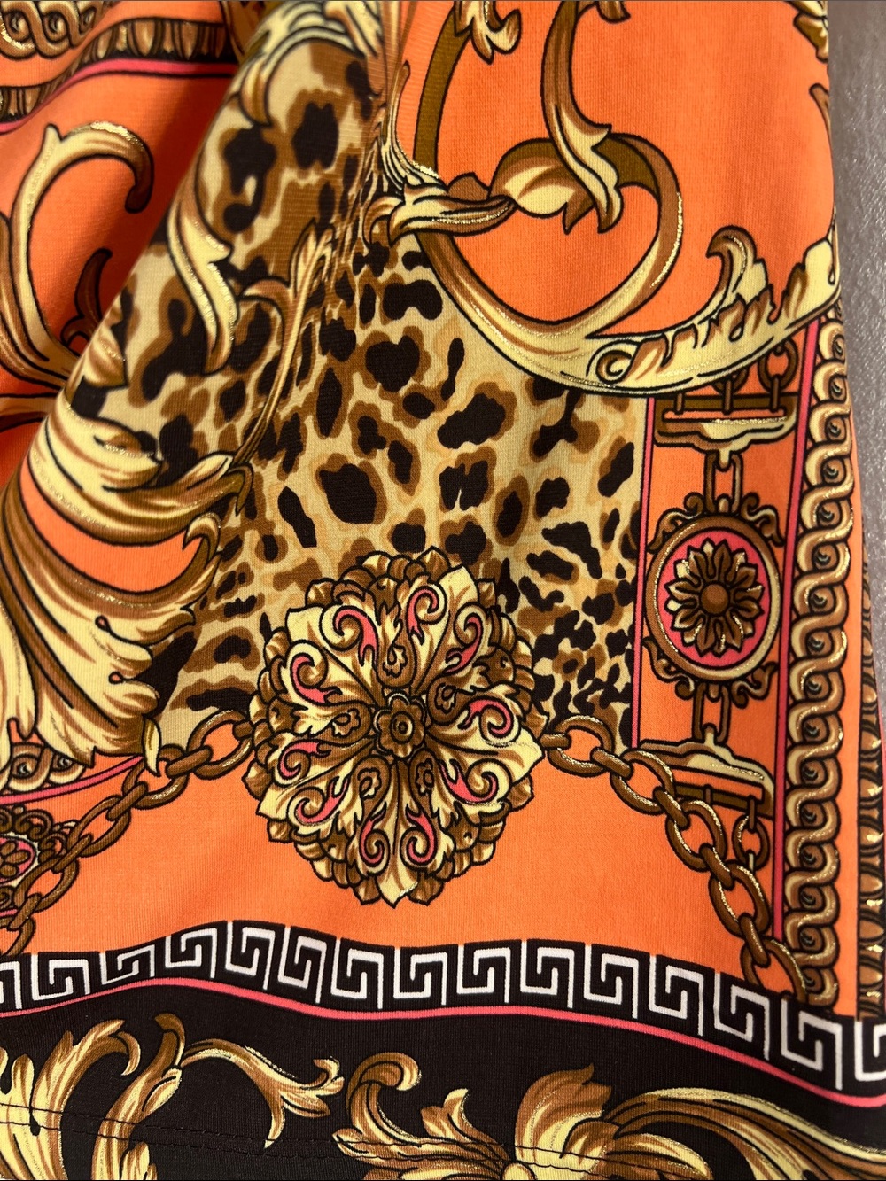 Cache One-Shoulder Orange Baroque Print Top - Picture 4 of 5